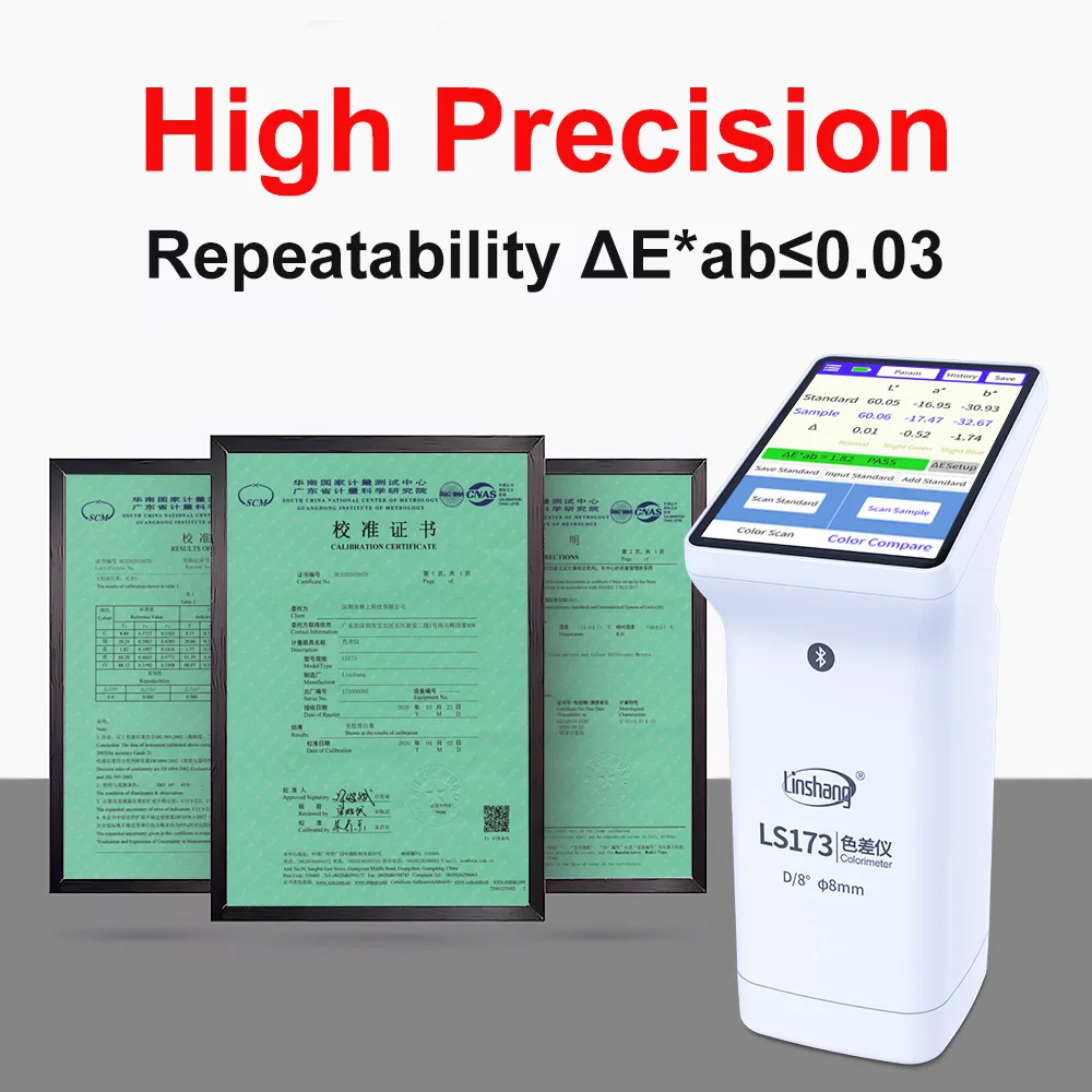 مقياس الألوان RTS LS173 D/8 لقياس الألوان المحمول لقياس الألوان الرقمي لقياس الألوان