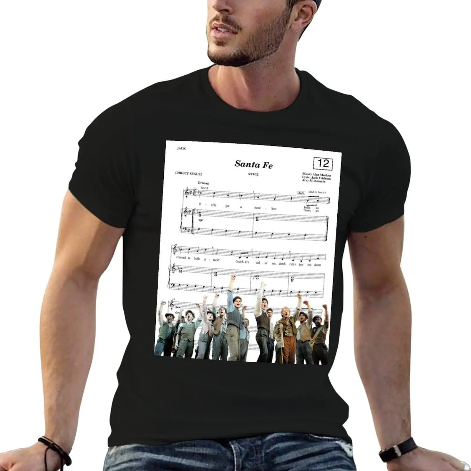 Newsies - Santa Fe - Sheet Music T-Shirt cute tops baggy shirts hippie clothes Louboutins tee shirts for men