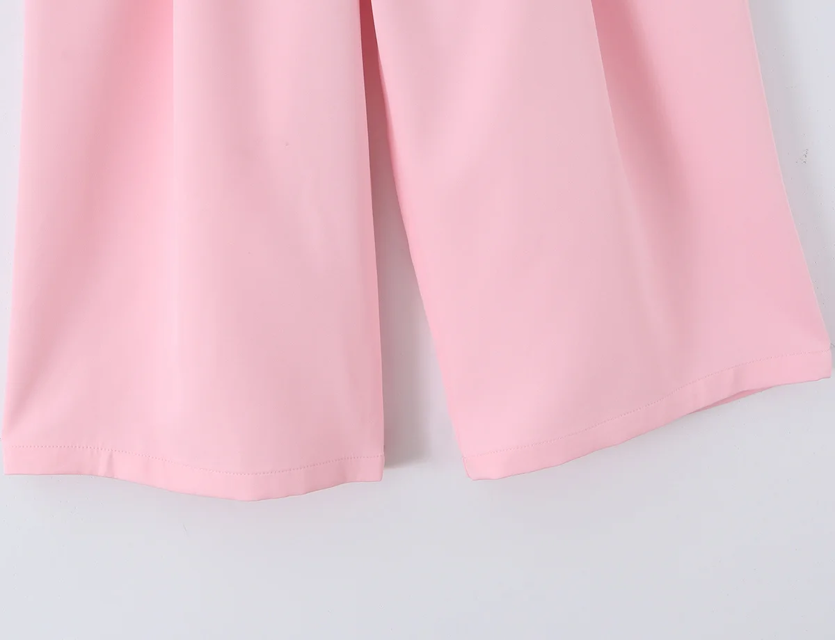 TFMLN 2026 Damen Rosa Kurzes Blazer-Set mit Revers, Zweireihigem Design, Anzugjacke, Pendler-Hose, Vielseitiges Elegantes Damen-Outfit – Detail 14
