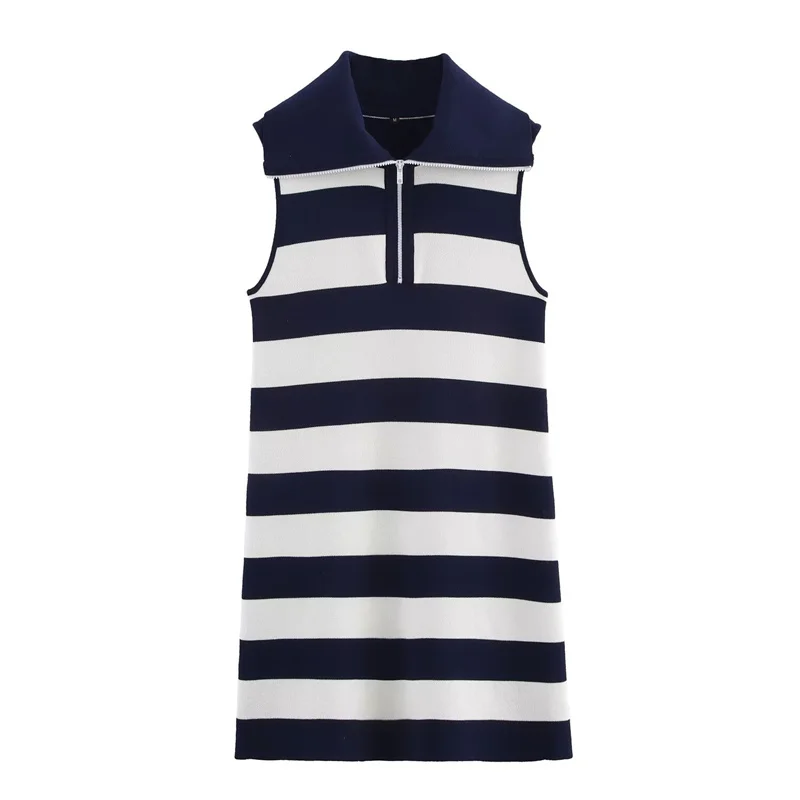 

Summer Women's Striped Knitted Dress 2026 New Fashionable Sleeveless Casual Mini Dress Elegant Women's dress
