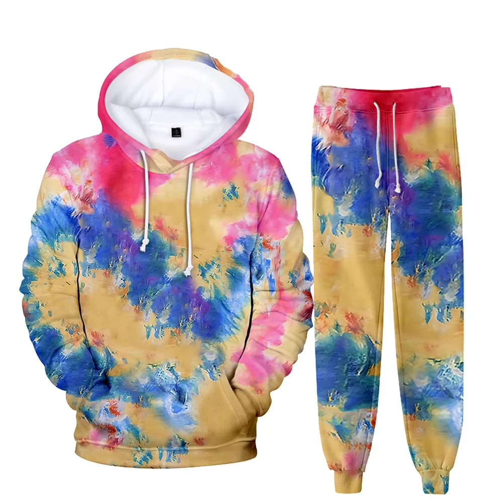 Celana Hoodie Gambar 3d Setrum Inkjet Set Pakaian Olahraga Pria Wanita Dua Potong Setelan Kaus Pullover Gambar Salju Pasangan Mode 4XL