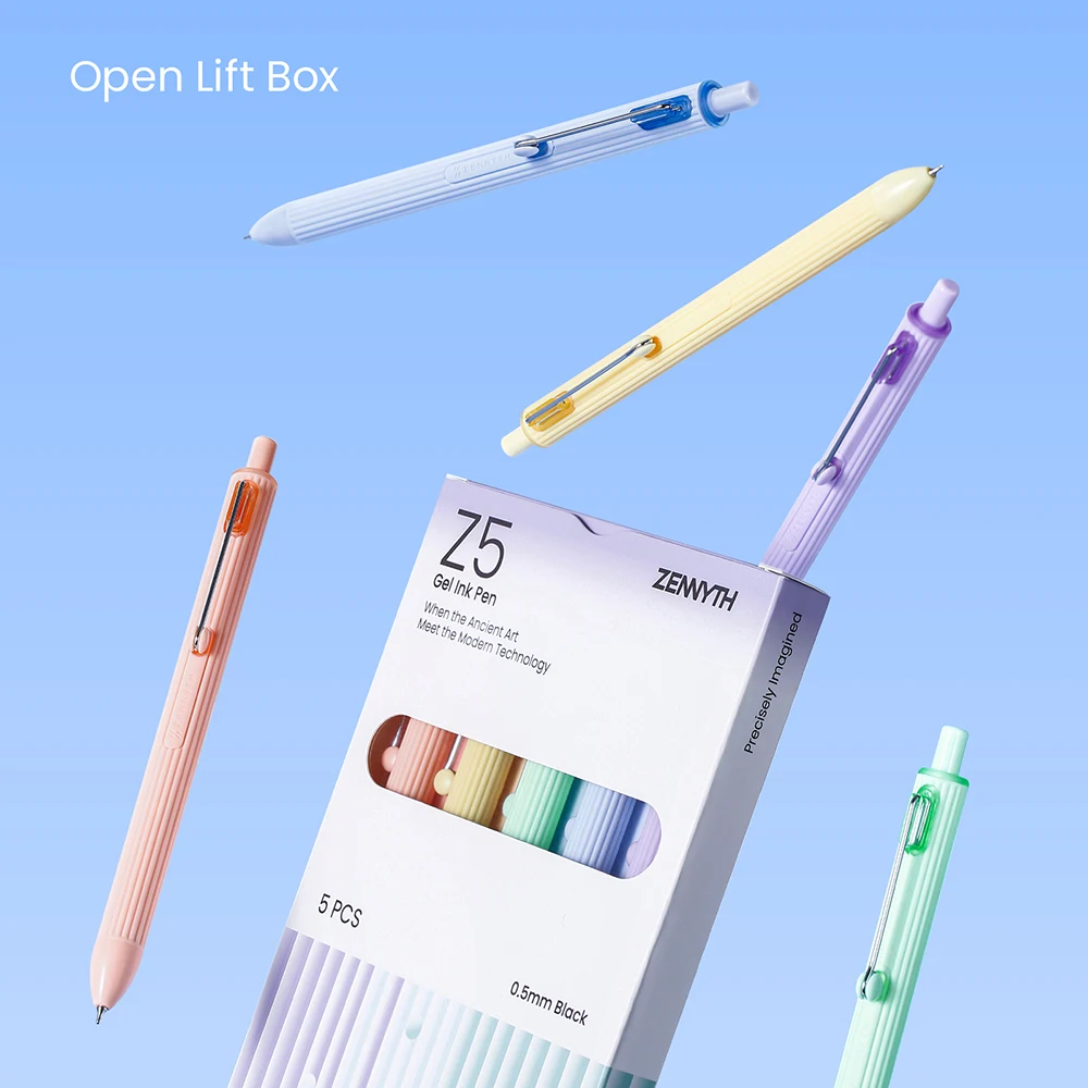 

Набор из 5 минималистичных гелевых ручек 0,5 мм с 3D-рифленым дизайном, быстросохнущие, цвета Моранди, креативные черные ручки для учебы и офиса