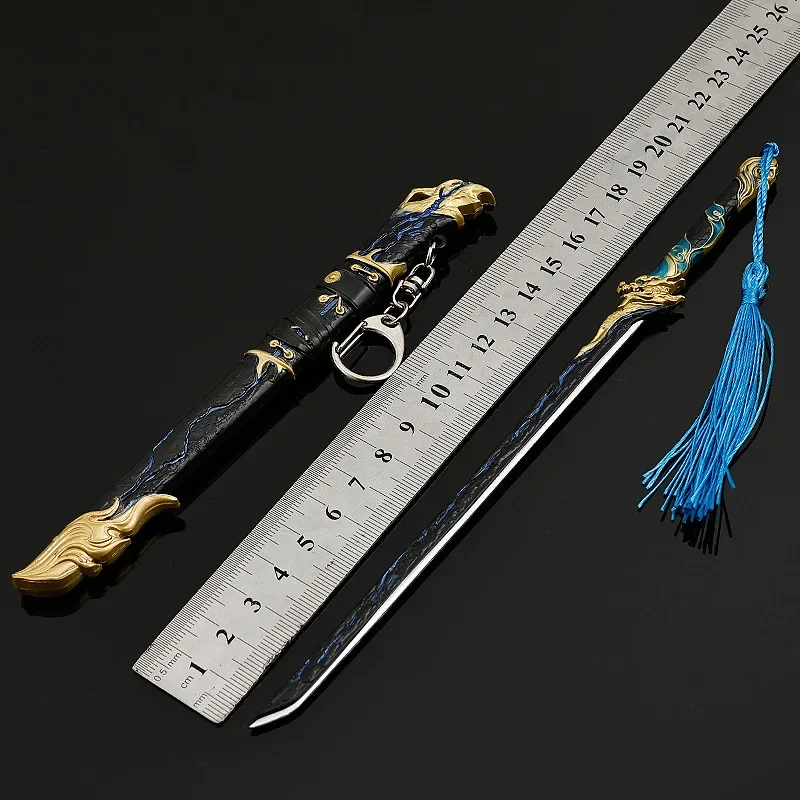 22cm Naraka: Bladepoint Game Peripherals Black Gold Ancient Knife Toy Sword Metal Crafts Ornament Toy Model Children's Toys Gift