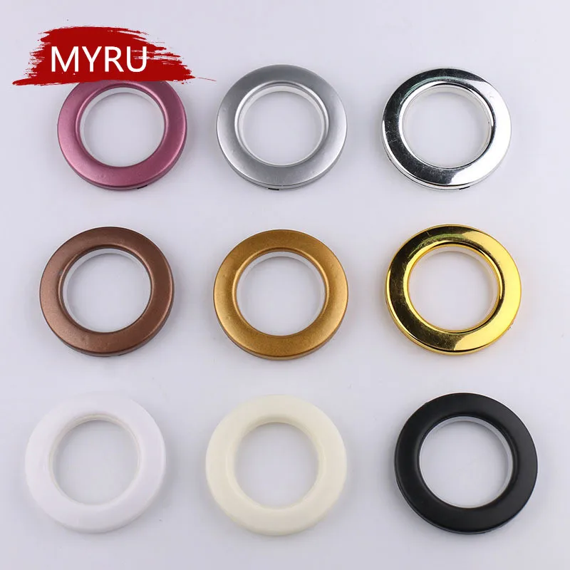 

75PCS/ LOT High Quality Home Decoration Curtain Accessories Nine Colors Plastic Rings Eyelets for Curtains Grommet Top