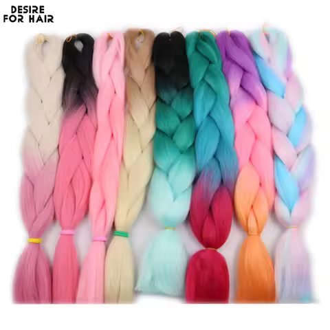 24Inch 60cm Heat Resistant Synthetic Braiding Hair Extensions Jumbo Braids For Box Braids Braided Ponytail Dreadlock Hair Making