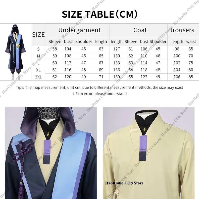 Hot Anime Princess Kaguya! Rai Komazawa Cosplay Clothing Cool Dark Purple Blue Cape Big Hat Goth Wig Halloween Navidad Carnaval view 6