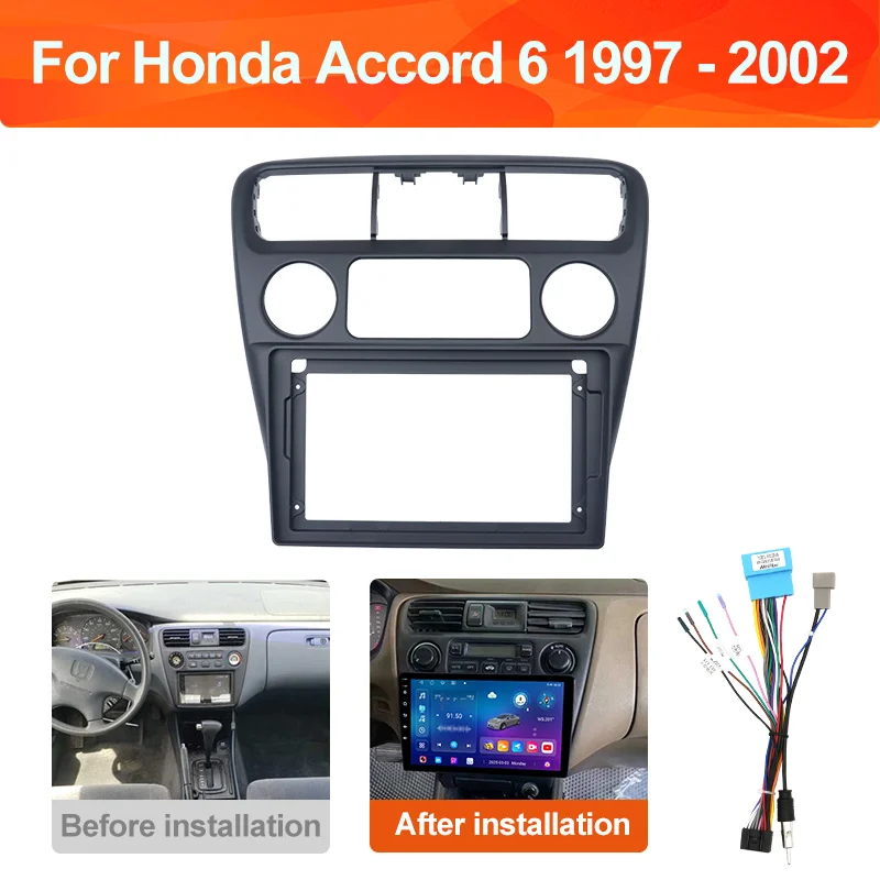 

Car Radio Fascias 9 inch Stereo Panel 2Din Dashboard Installation Trim Frame GPS DVD Kit For Honda Accord 6 1997 - 2002