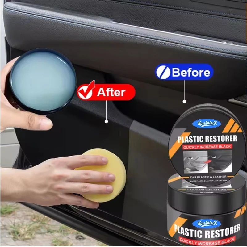 Car Plastic Restorer Crystal Clear Auto Interior Leather & Panel Renewal Wax Coating Agent Back To Black Gloss Car Wax Polish