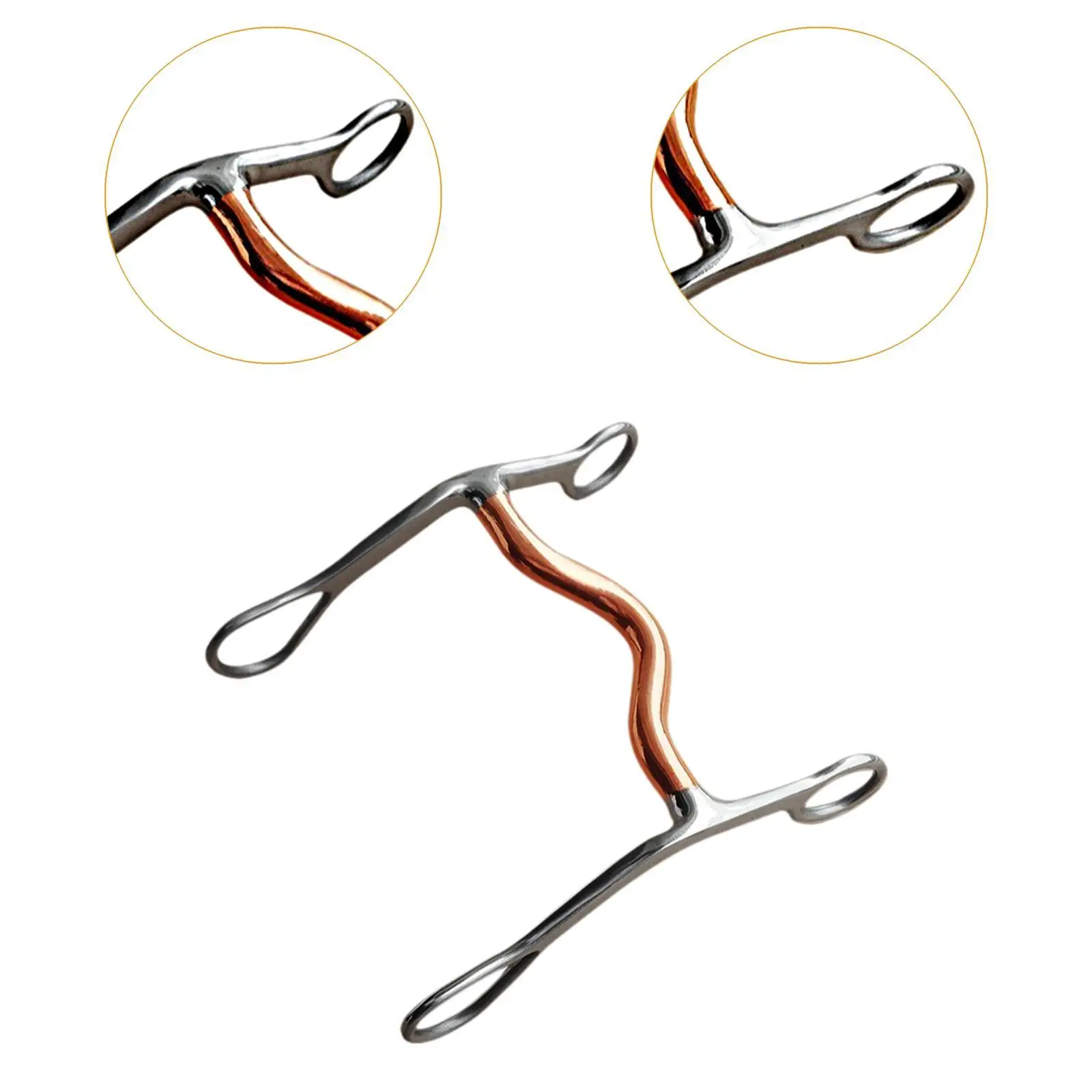 لقمة فم الفروسية على شكل حصان مع لقمة حصان دوارة نحاسية #5