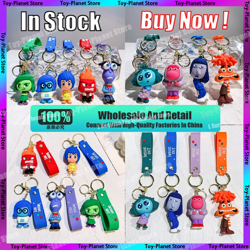 

Anime Inside Out 2 Figure Keychain Joy Anger Sadness Disgust Fear Cartoon Character Keyring Pendant Model Doll PVC Toy Kids Gift