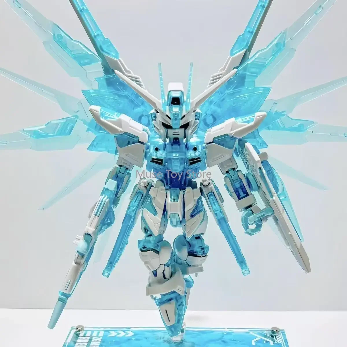 

GAOGAO MGSD Freedom Ice Blue Color Model Kit Q Version Custom Anime Assembly Action Figures Robot Plastic Decor Model Toys Gifts