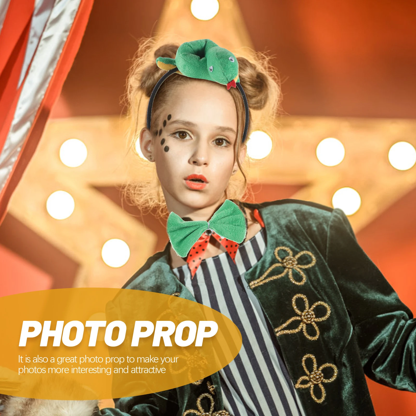 

3D Snake Ears Headb Kids Textured Plastic Gloves Small Size Lightweight Photo Prop Realistic Details Costumes Accessories