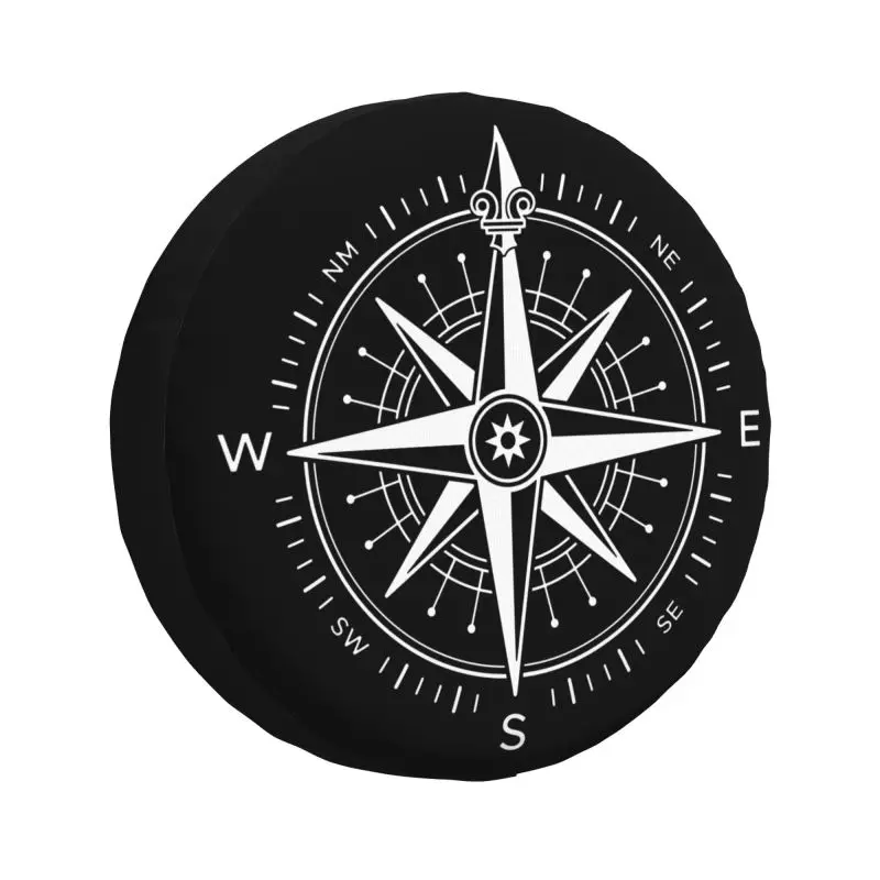 Custom Vintage Nautical Compass Spare Tire Cover for Grand Cherokee Jeep RV SUV Captain Anchor Boat Car Wheel Protector Covers