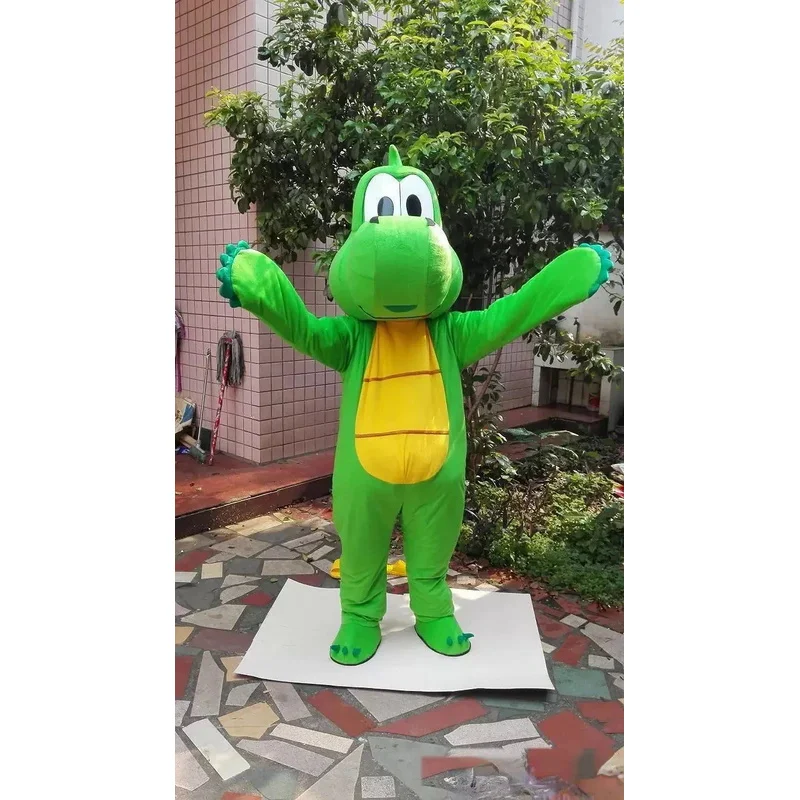 Green Dinosaur Mascot Costume Fancy Dress Mask Party Cartoon Dragon Mascotter Birthday Character Chase Props Cosplay Costume