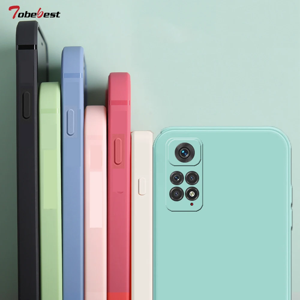 Square Frame Silicone Case For Xiaomi Redmi Note 11S 11 Pro 4G 5G Coque Solid Color Soft Back Cover