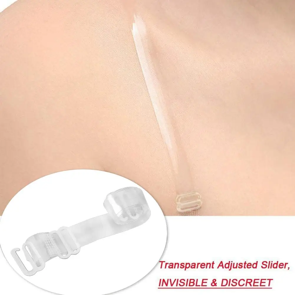 

10 Pair Transparent Bra Shoulder Straps For Women With Detachable Transparent Metal Hooks Sexy Underwear Accessories 4 Size