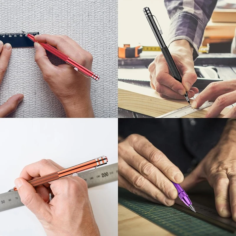 2025 New Color Tungsten Carbide Scriber With Magnet,A Ruler,With Extra 21Replacement Marking Tip,For Glass/Ceramics/Metal Sheet