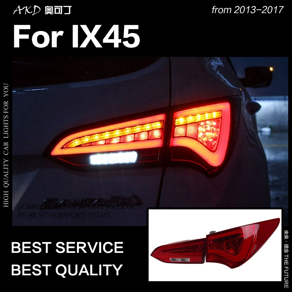 AKD Tail Lamp for Hyundai IX45 Tail Lights 2013-2017 New Santa Fe LED Tail Lamp LED DRL Signal Assmebly Upgrade Auto Accessories