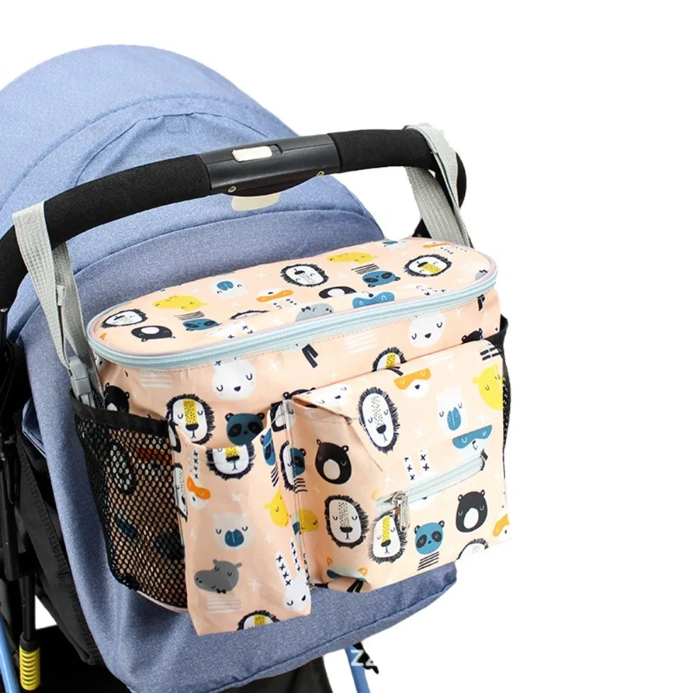 

Oxford Cloth Stroller Bag Printed Cartoon Multi-functional Pram Accessories Large Capacity Stroller Organizer Pushchair Use