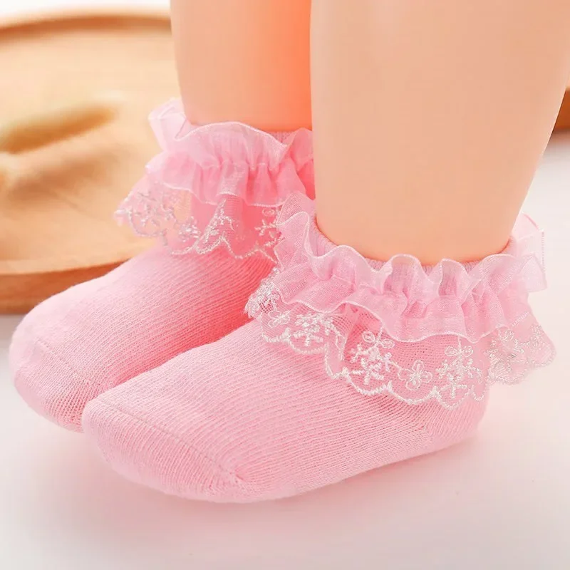 0-1Years Newborn Baby Cotton Socks Lace Princess Socking for Girls Summer Spring Infant Babe Socks Fashion Kids Sock Accessories