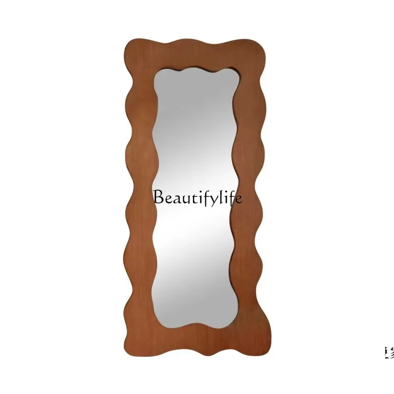 

American Dressing Mirror Mid-Ancient Light Luxury Special-Shaped Floor Full Body Wall-Mounted Full-Length Mirror