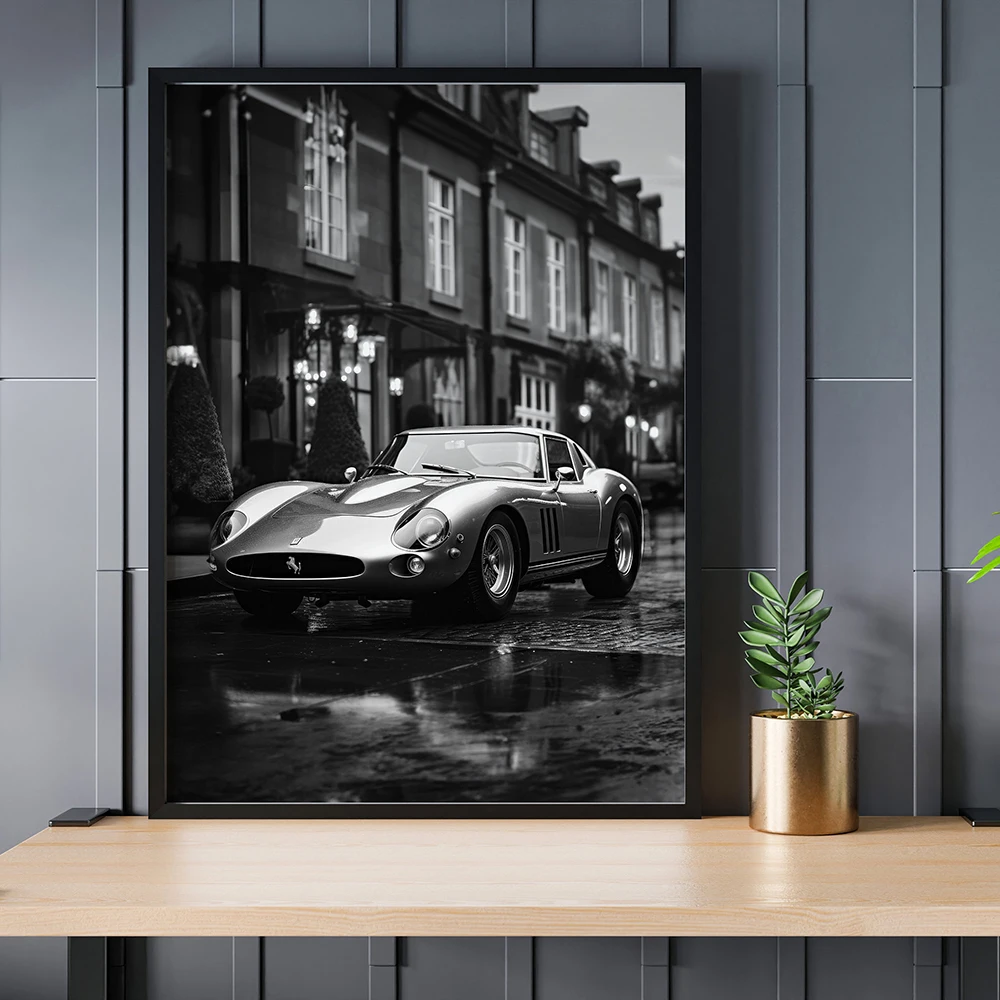 Famous Cars Black and White Posters 1962 GTO Retro Super Car Picture Sports Car Print Canvas Painting