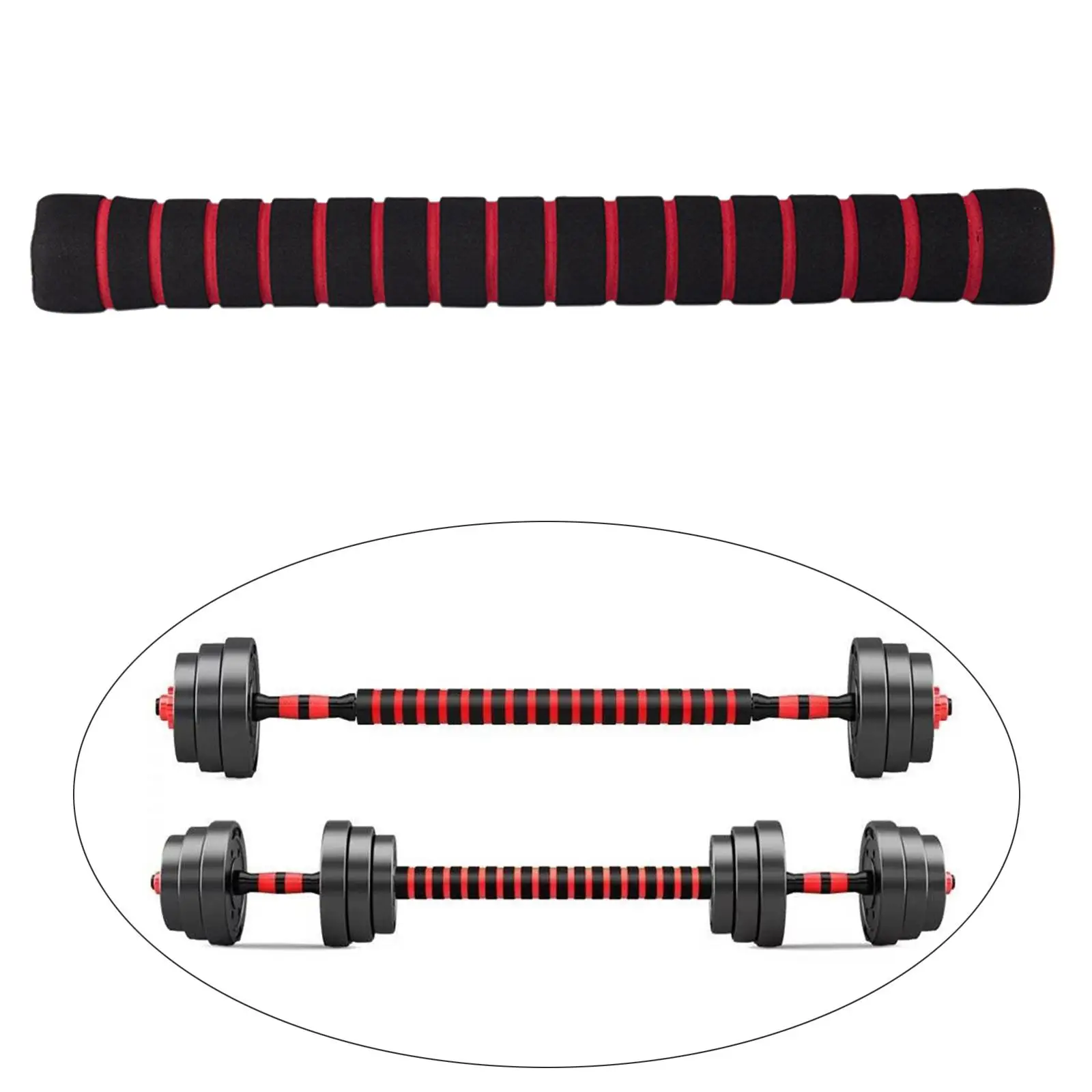 Dumbbell Extension Bar Padded 1\'\' Extender Barbells Joiner 40cm/16\'\' Coupler