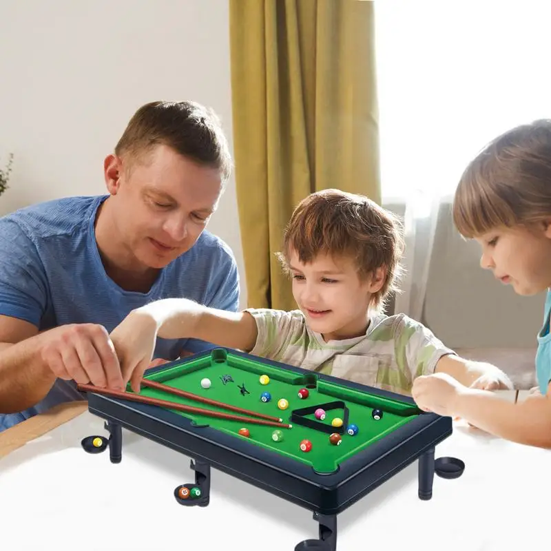 Mini Pool Table Tabletop Desktop Billiards SnookerTable Billiards Game Tabletop Pool Set Portable Pool Table For Kids Party