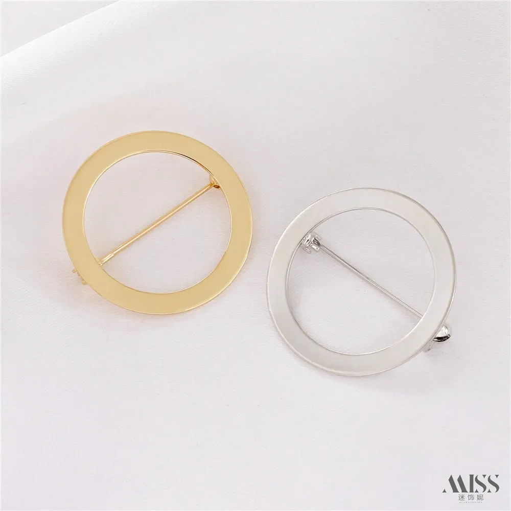 14K Gold Bag Color Retention Ring Brooch Hollow Round Pin Chest Buckle DIY Handmade Corsage Accessories Basic Material