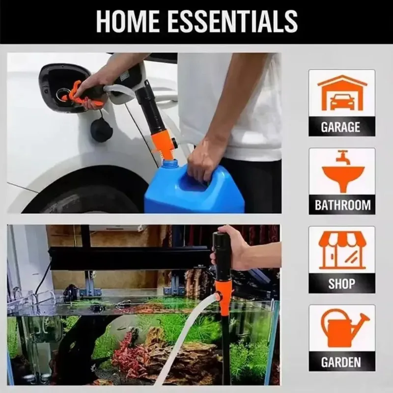 Liquid Transfer Pump Fuel Transfer Pump Battery Powered Fuel Transfer Pump with Flow Control Nozzle Fast Flow Oil Extractor