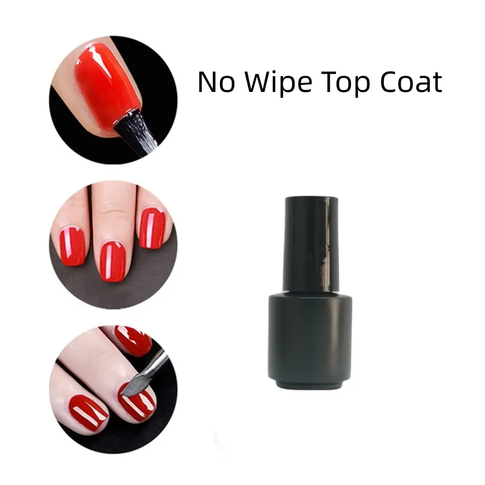 Couche de finition UV brillante pour salon de manucure, pas de jaunissement, 8 ml, 3 pièces par lot