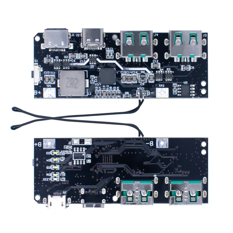 Banco de energía móvil QC4.0 QC3.0, módulo de carga Dual LED, 5V, 4.5A, 22,5 W, Micro/tipo C, protección de temperatura/circuito, 18650