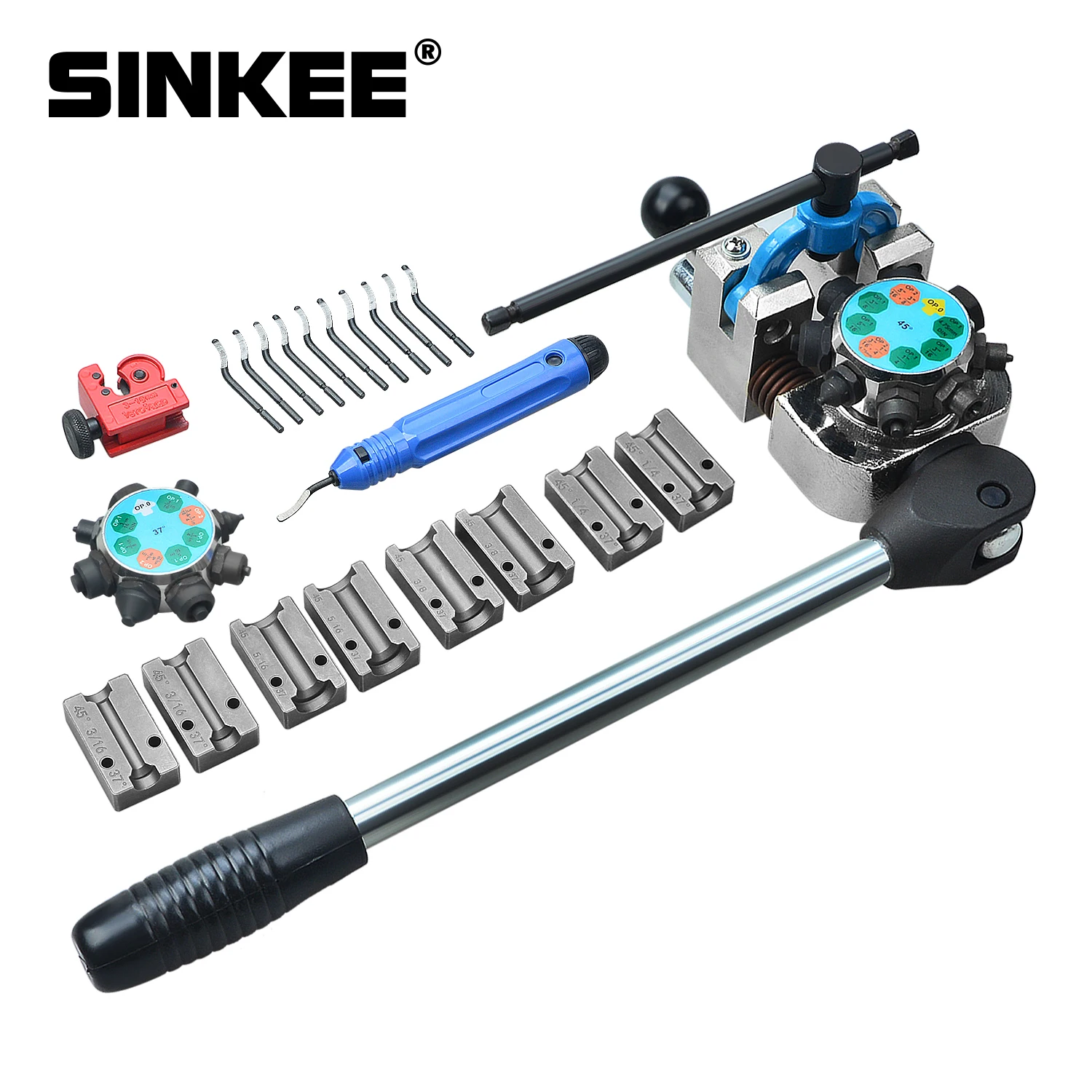 Professional Brake Pipe Line Flaring Automotive Hand Tool Turret Type with Mini Pipe Cutter