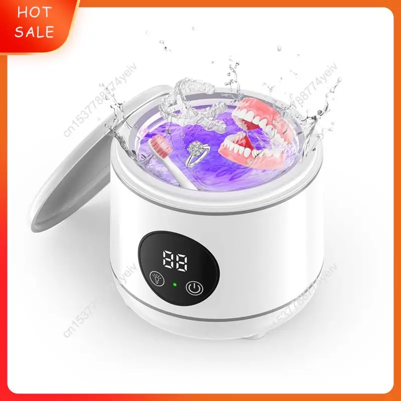 45Khz Ultrasonic Retainer Cleaner Machine For Dentures, For Mouth Guards, Braces, Toothbrush Heads, Jewelry, Ring-Eu Plug A62X