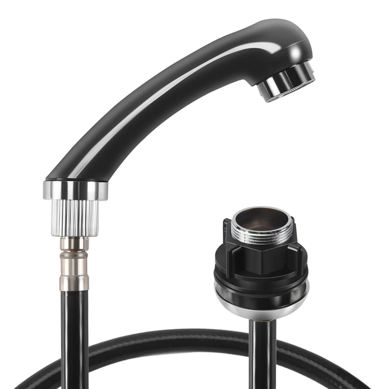 Universal 1/2 Inch Width Faucet Tube Plumbing Pipe, Shampoo Bed Faucet Shower,High Density, No Leak,Black, Flexible