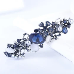 ALTOBEFUN New Fashion Crystal Floral  Hairpins For Ladies Women Girls Hair Clips Elegant Jewelry Bridal Barrettes AE010