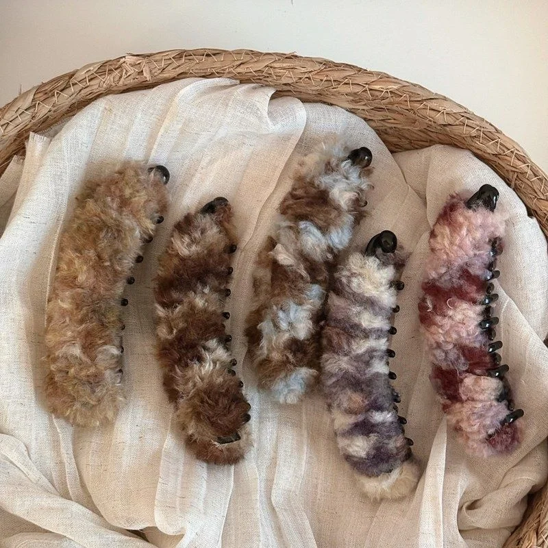 

Faionable Plu Hair Clips Autumn Winter Hair Accories Banana aped Hair ips for Bun High End Feel Texture