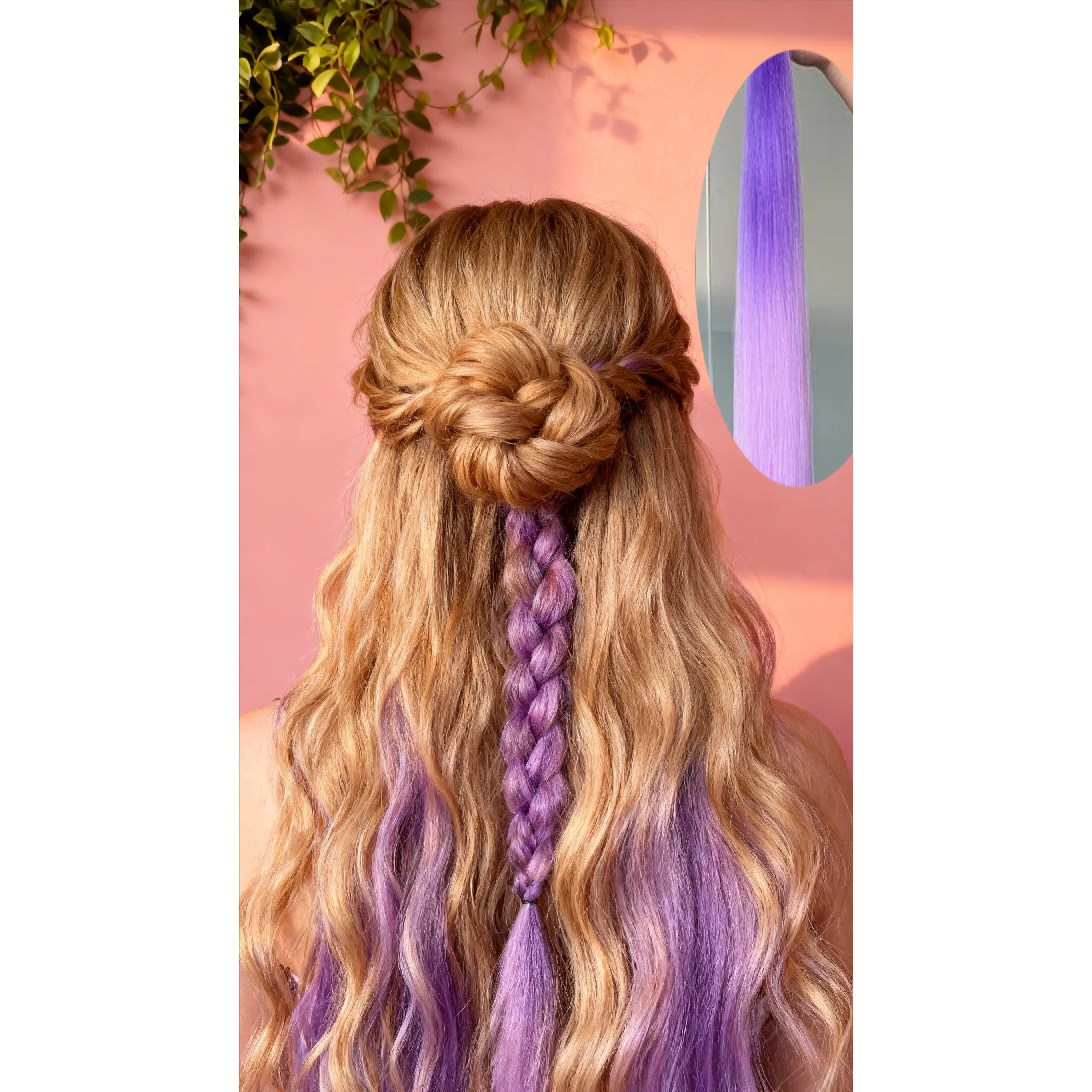 جديد حفلة جدائل شعر صناعية طويل مستقيم لتقوم بها بنفسك مضفر ذيل حصان هيربيسي النساء إكسسوارات الشعر لحفلة المرحلة #1