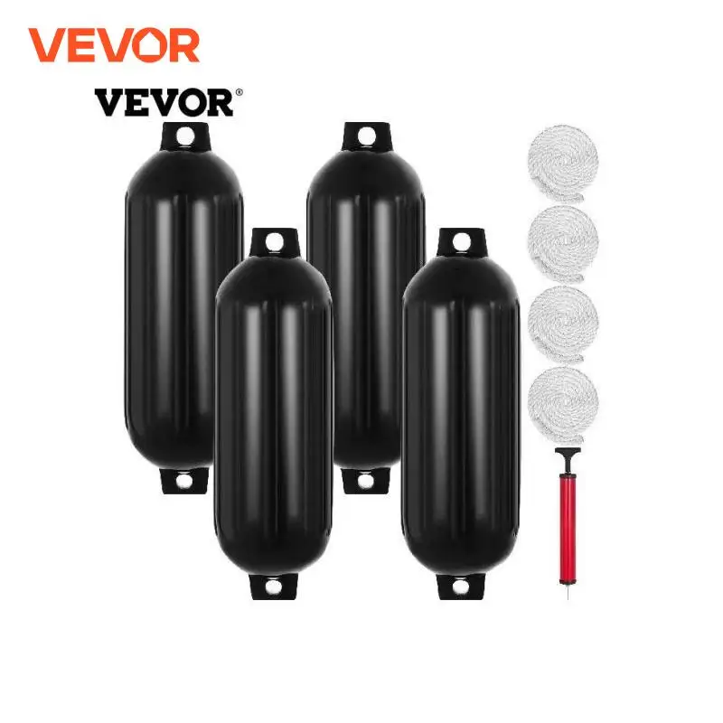 VEVOR 4PCS Ribbed 8.5 X 27 Inch Boat Fender Bumper Yacht Dock Shield Protection Row Boat Dock Canoe Pontoon Sailboats Yachts