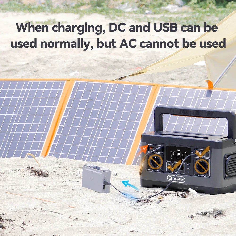 FF Flashfish 500W Solar Generator Battery 500W Portable Power Station 230V Power Bank AC DC Supply for Camping Outdoor Party P63