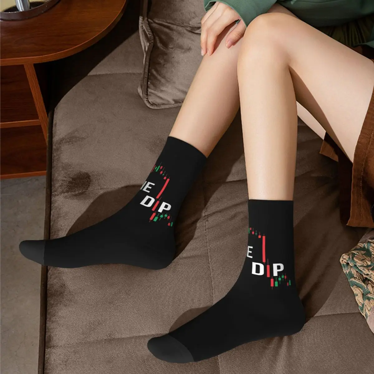 Retro Buy The Dip BTFD Men's Socks Bitcoin Cryptocurrency Art Unisex Harajuku Pattern Printed Happy Crew Sock Gift