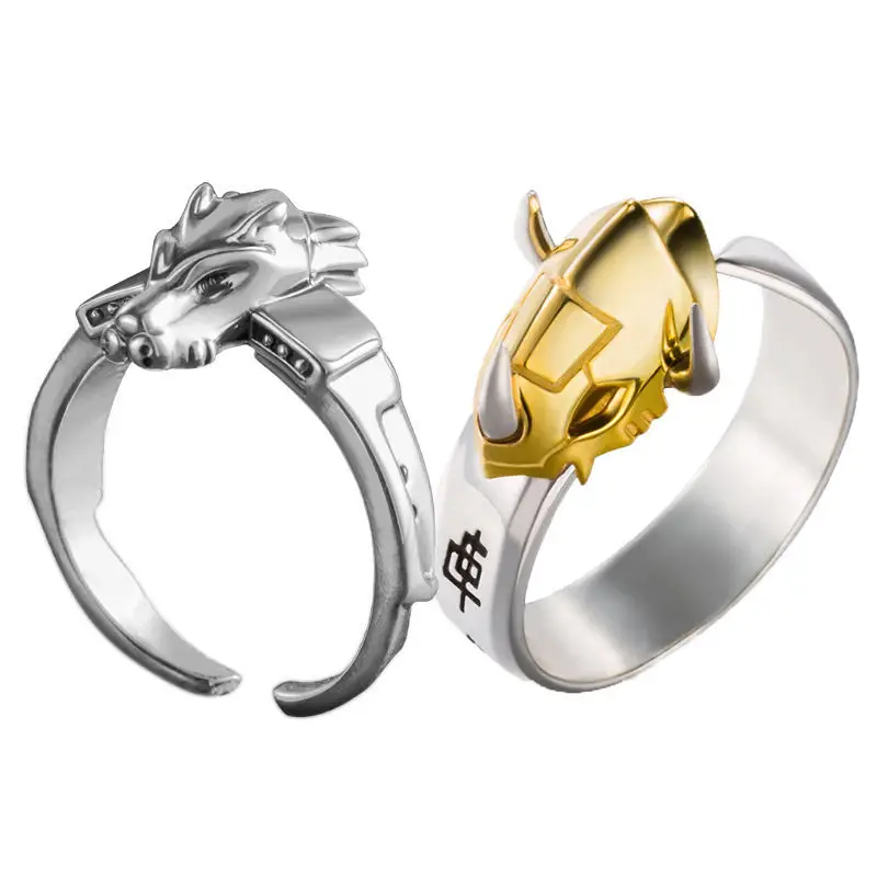 Anime Digimon Digital Monster Ring Garurumon Unisex Cosplay apertura ajustable Ángel Angewomon anillos accesorios joyería regalos