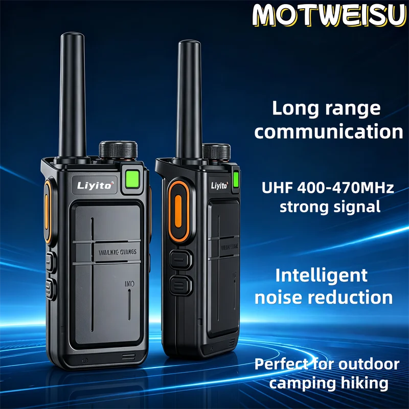 UHF PMR446 Handheld Walkie Talkie 16 Channels Long Range Rechargeable Two Way Radio with USB Charger Waterproof for Camping