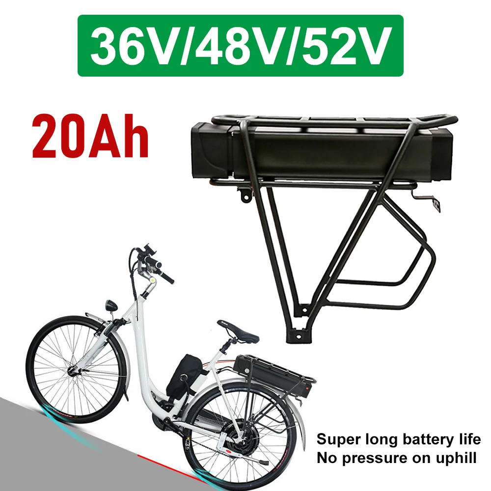 

36V 48V 20AH Ebike Battery 52V electric bike Bicycle battery for Bike Lithium Li-ion Battery Pack Rack Carrier Trunk 1000W 42V