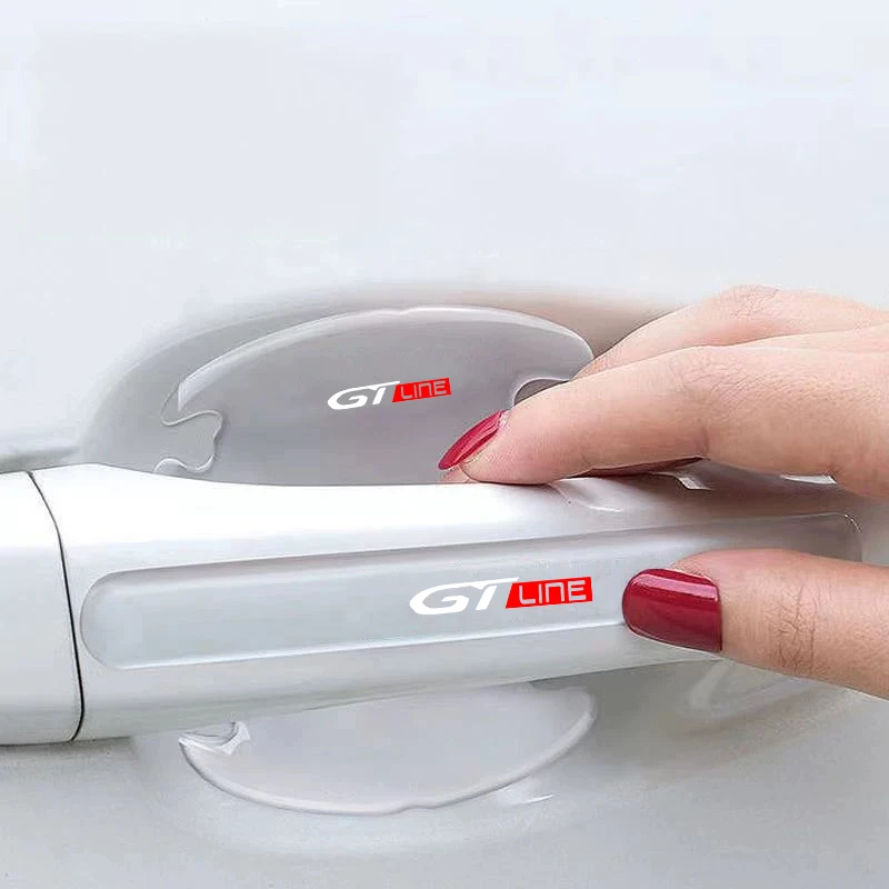 8pcs Car Door Handle Stickers Anti-scratch Protection Sticker  for Peugeot gt gti gtline 508 5008 3008 208 2008 308 206 407 506 view 3