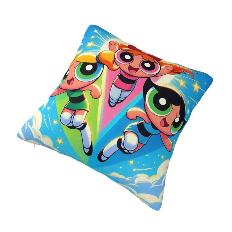 مخصص P-PowerPuffs الفتيات وسادة تغطي لطيف الفتيات المخملية الشمال رمي وسادة