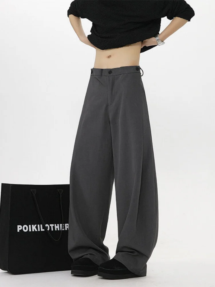 

Cleanfit Men's Casual Wide Leg Pants Spring Summer Trendy Loose Straight Cut Suit Pants Drapey Knife Pleat Faionable Trousers