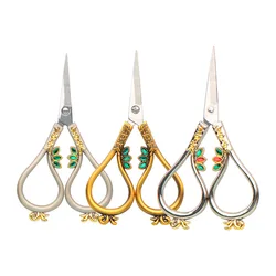 Vintage Embroidery Scissors Stainless Steel Scissors Retro Style Flower Scissors for Sewing Scrapbooking Crafts Embroidery