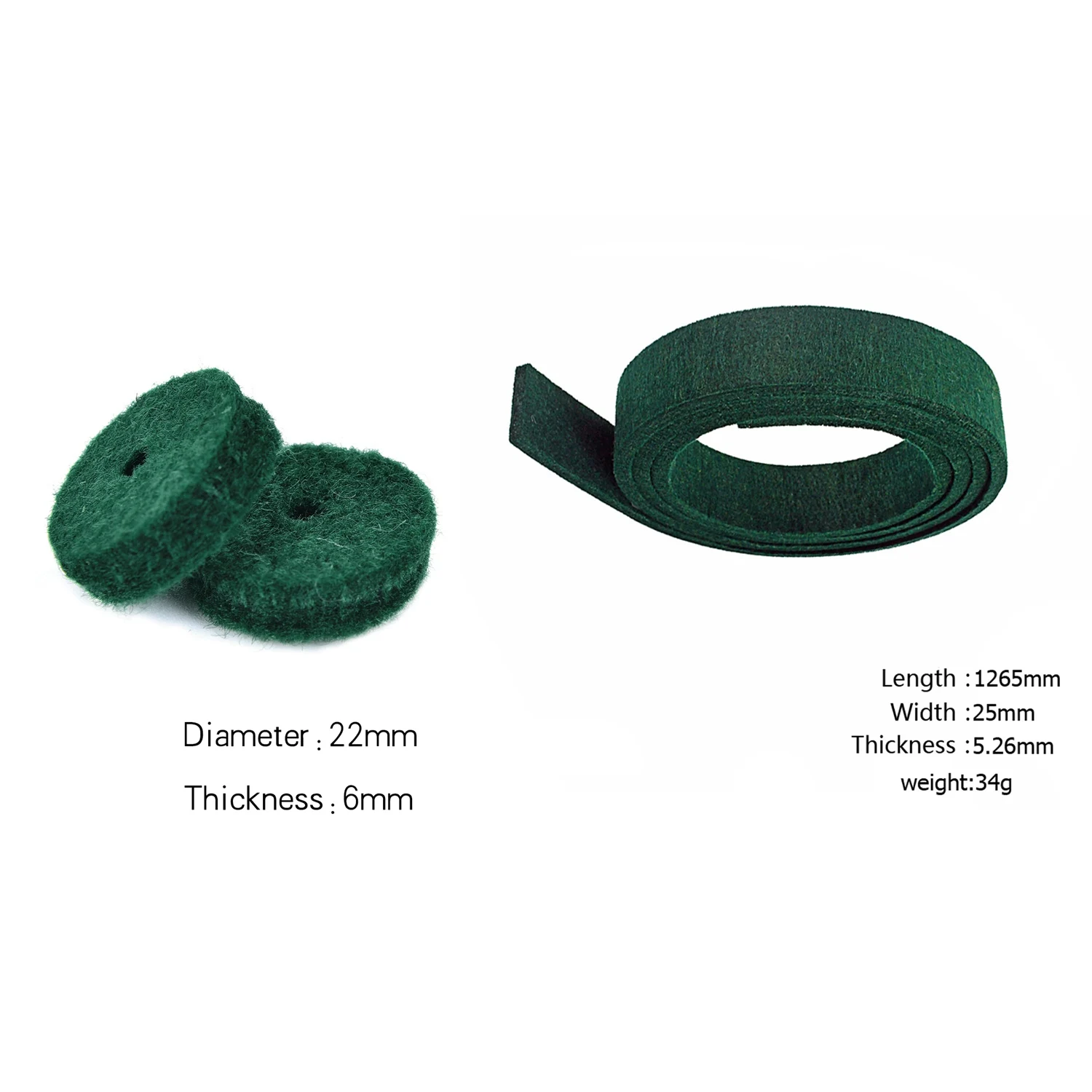 90Pcs Piano Keyboard Washer Piano Felt Balance Rail Punchings Washers Repair Parts & 1pcs Green Piano Spring Rail Felt