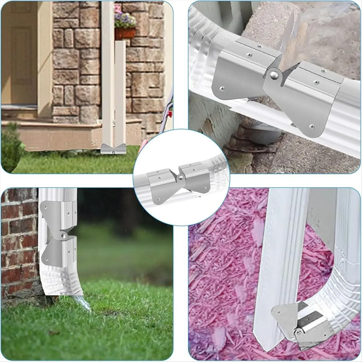 AA83 Gutter Downspout Hinges,1 Pair/2 Pcs Gutter Extension Hinge,Down Spout Drain Extension Hinge,for Square Rectangle Gutter